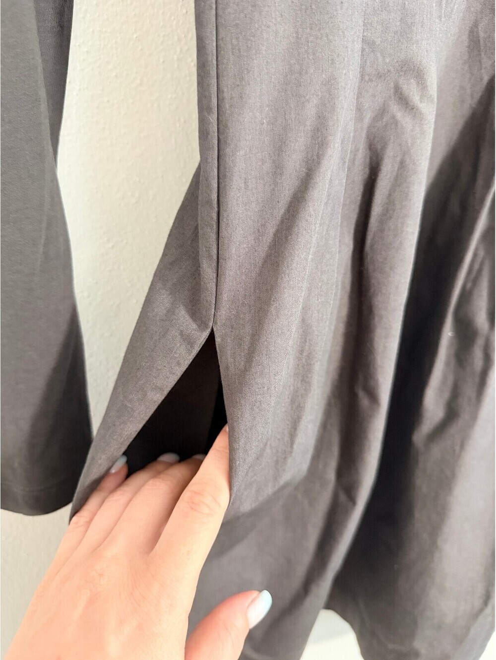 COS Gray Long Sleeve Cotton Fit & Flare Pocket Dress XS Minimalist - Picture 5 of 8